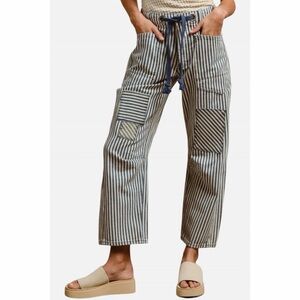 NWT Bibi - Wyatt Striped Twill Barrel Pants